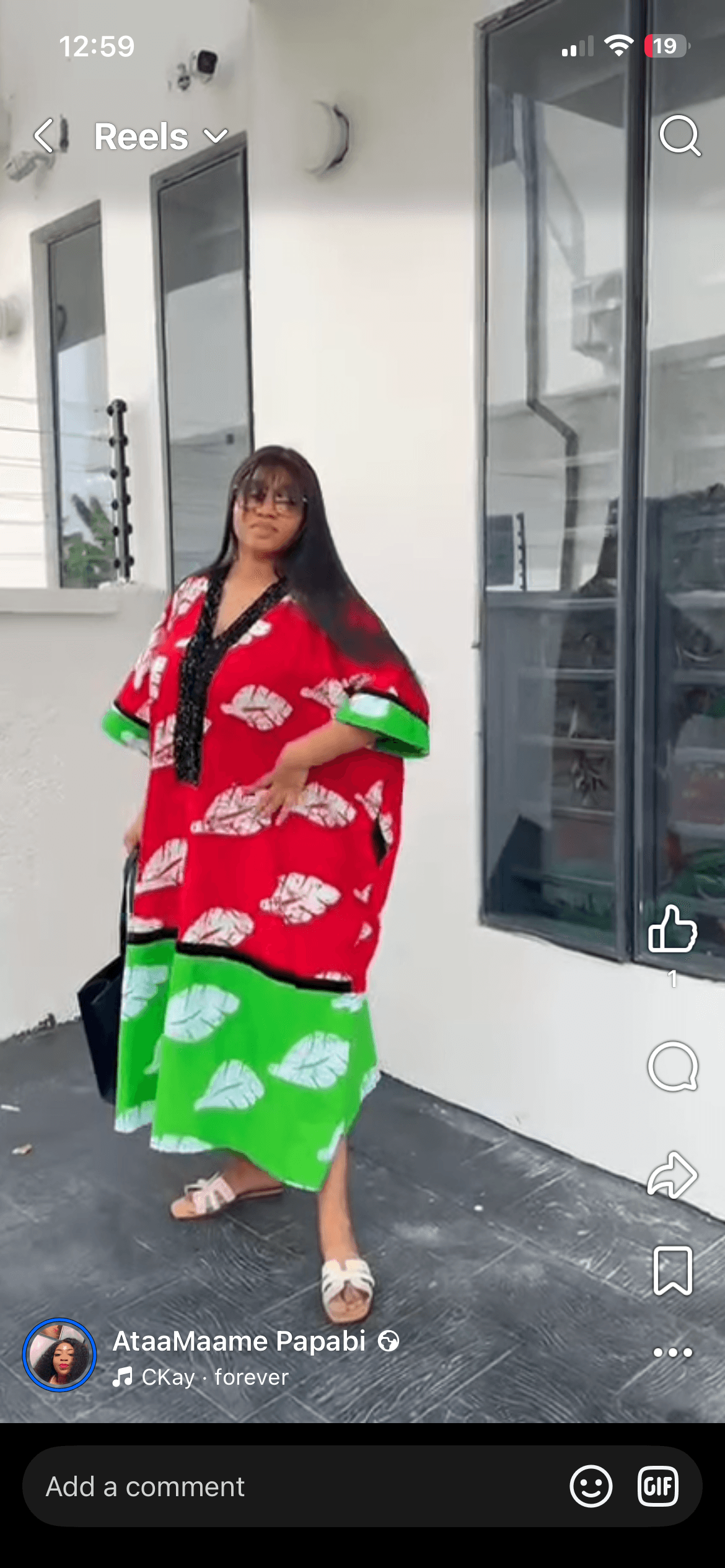 Red&green midi boubou